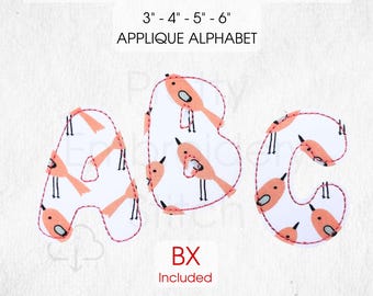 Bean Stitch Alphabet Applikation Design - 4 Größen - Maschinenstickerei