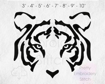 Chinoiserie Tiger Stickdatei Tiger 4x4 5x7 6x10 8x12 PES Design - 8 Größen 8 Formate zum sofortigen Download