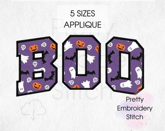 BOO Bogen Applikation Vier Größen 13x18, 8x8, 6x10, 8x12, 9X14 Hoop - 5 Größen - Maschinenstickerei Design Plattstich