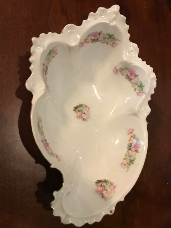 Antique Moritz Zdekauer Plate Flowers Woman