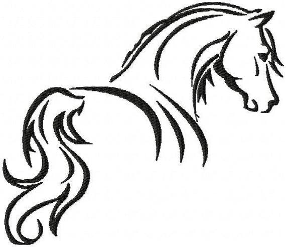 Horse Silhouette Embroidery Design Embroidery Pattern | Etsy