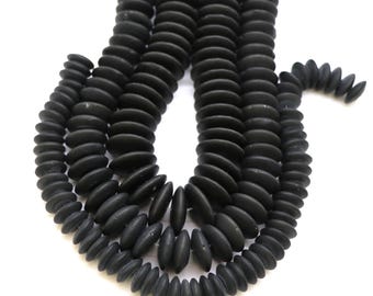 Onyx matt rondelle 10 and 12 mm