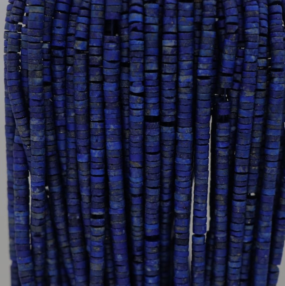 Perles En Vrac Heishi En Lapis-lazuli Naturel - Taille 10mm, Forme Rondelle - Lot De Plus De 25 Pièces