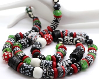 XXL Perlenmischung mit afrikanischen Krobo Perlen