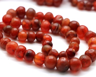 Alte Mali Karneol Perlen aus dem Afrikahandel 5 - 10 mm hellrot oder dunkelrot