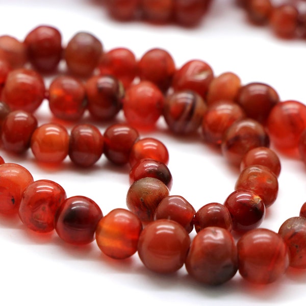 Old Mali carnelian beads from the African trade 5 - 10 mm light red or dark red