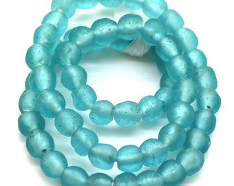 African powder glass beads size S turquoise