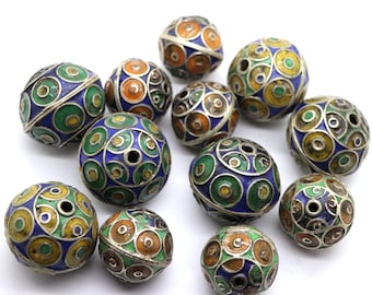 Moroccan enamel inlay, Berber beads