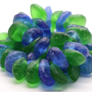 50 African Glass Beads Recycled Glass Drops