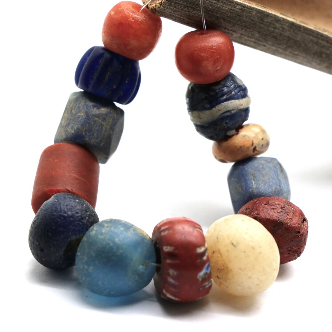 Old Glass and Stone Beads Mix Etsy