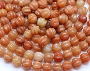 Aventurine pumpkin beads 14 mm and 16 mm