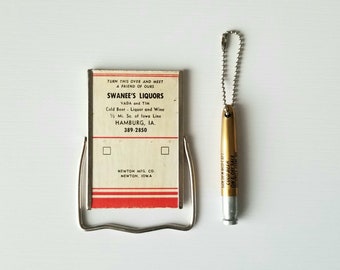 Pocket Mirror and Bottle Opener Keychain, Vintage, Mid Century Promotional Boozy Gift, Advertisement