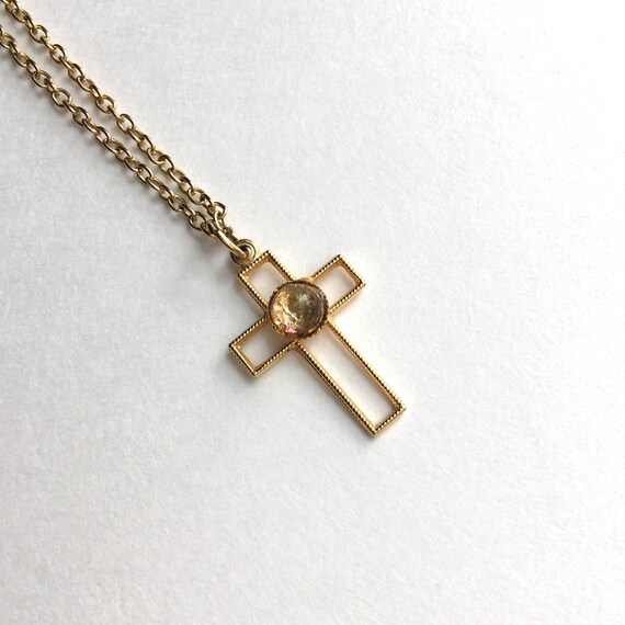 Colorful Enamel Baptism Christening Religious Pendant Charm 20mm Wide 14k Yellow God