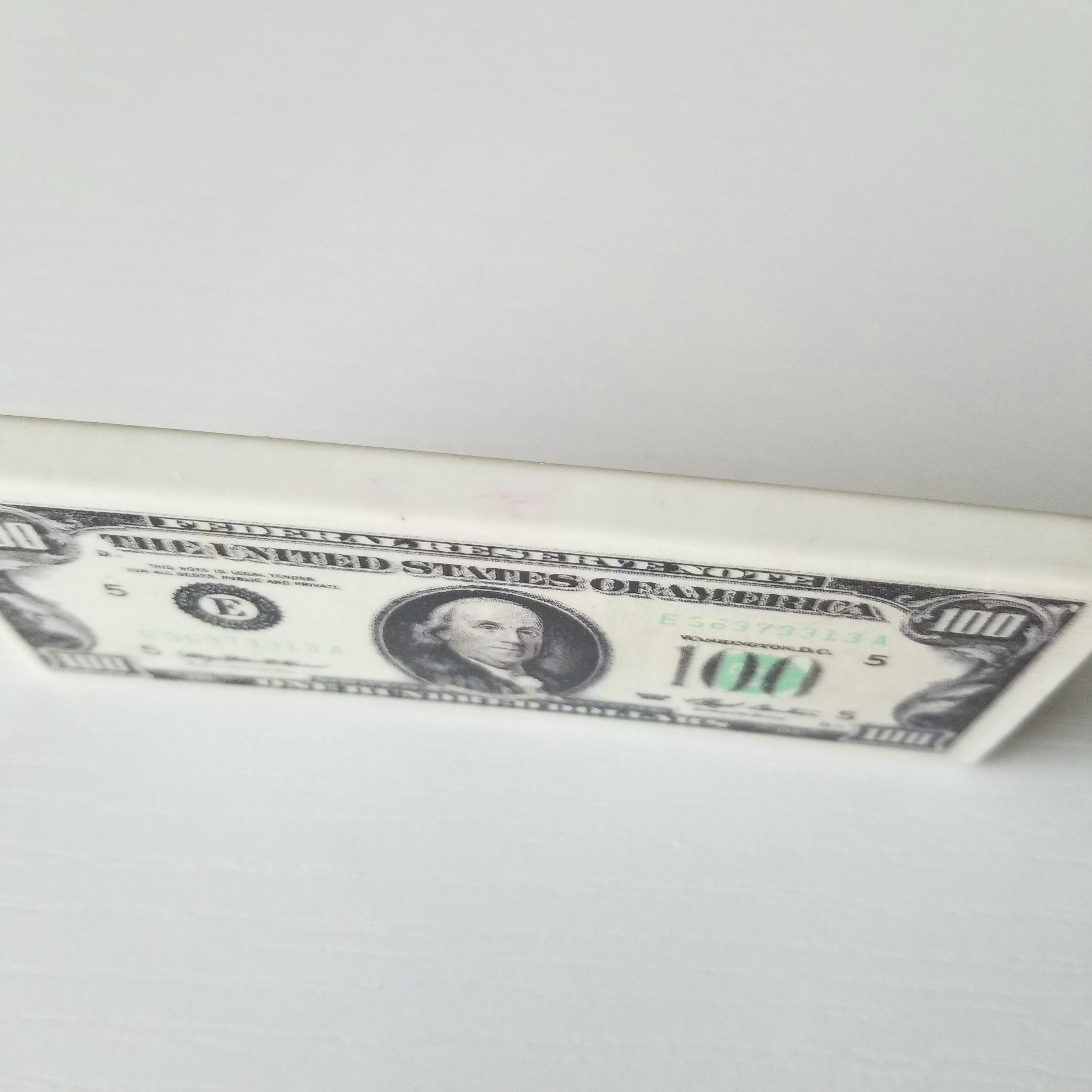  Ambesonne - Caja para dinero, diseño de billetes de dólares de  la reserva federal de los Estados Unidos con el retrato de Ben Franklin,  caja organizadora de metal con tapa, 7.2