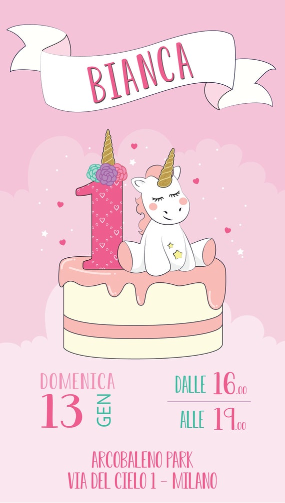 Invito Compleanno Unicorno