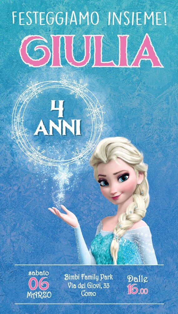 Invito Digitale Compleanno Frozen