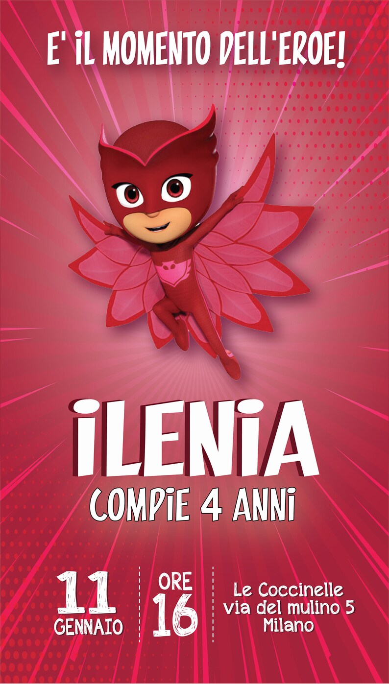 Invito Pj Masks Scegli Il Tuo Personaggio Preferito Geco Gufetta O Gattoboy Invito Compleanno Invito Digitale Invito Whatsapp