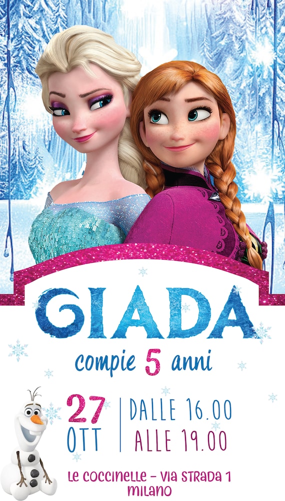 Invito Digitale Compleanno Elsa E Anna Frozen