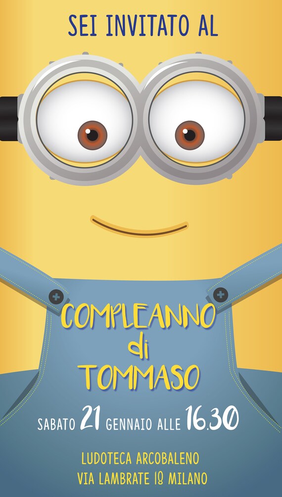 Invito Digitale Compleanno Minions