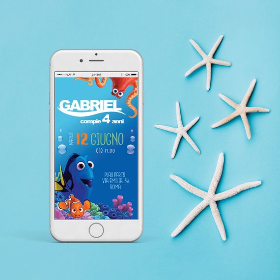 Invito Compleanno Dory Invito Compleanno Bambini Invito Digitale Compleanno Invito Whatsapp