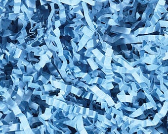 Baby Blue Crinkle Cut Paper Shred - Gift Box Packaging - Basket Filler - Displays - Mailer Boxes - Choose Your Amount!