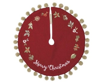 12.5" Merry Christmas Small Christmas Tree Skirt