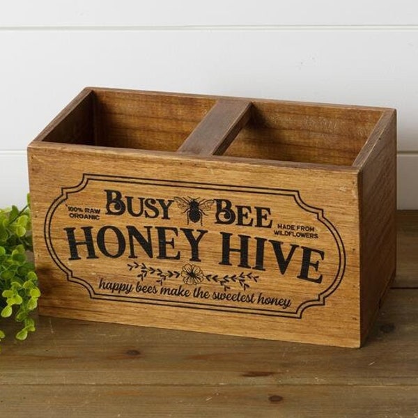 Busy Bee Honey Hive Wooden Display Basket | Free USA Shipping