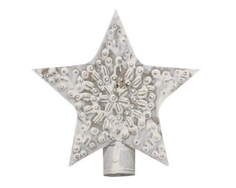 5" Whitewashed Star Christmas Tree Topper