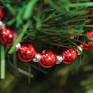 Silver & Red Bead Holiday Garland for sale 6 Ft. | Free USA Shipping