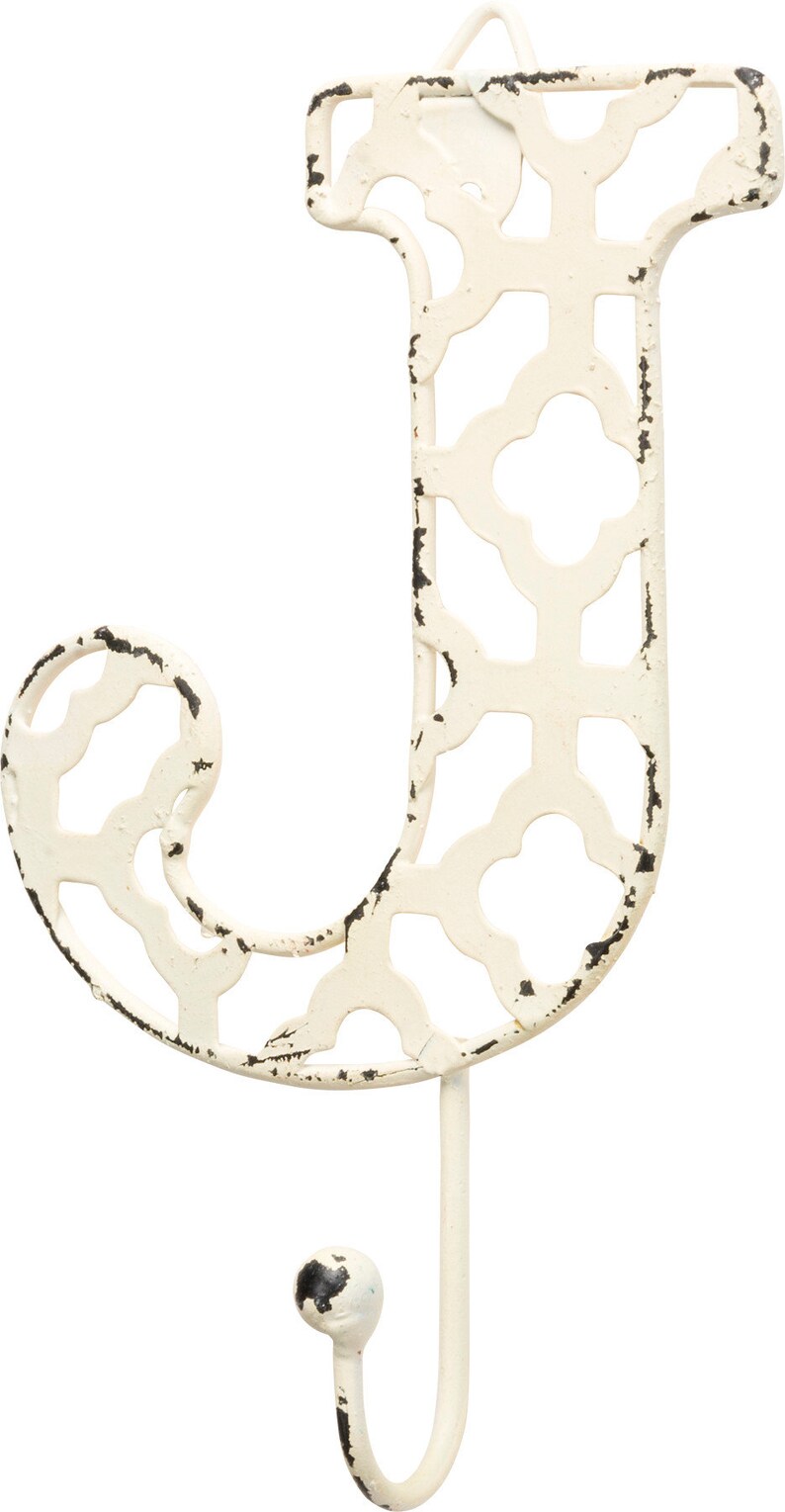 Small Fancy Vintage Style Metal Letter J Wall Hook Etsy