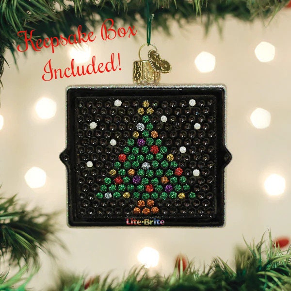 Lite Brite Christmas Tree Ornament With Keepsake Box | Old World Christmas | Free USA Shipping!