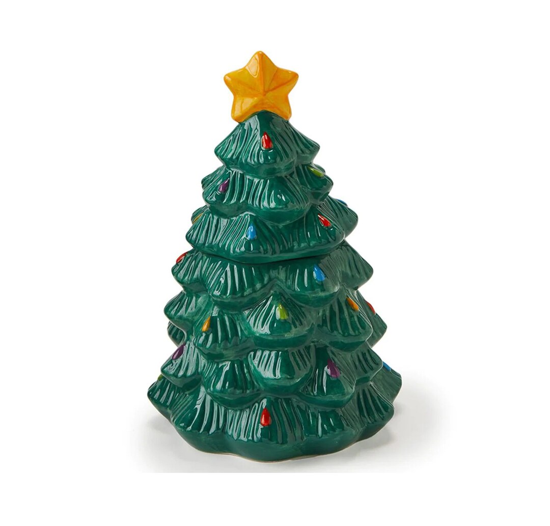 Ceramic Christmas Tree Cookie Jar Etsy