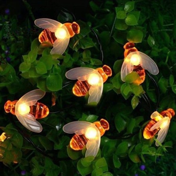 Honey Bee Fairy String Lights LED 24 ft Christmas Tree Decor | Cute Decorative Lights Wedding Party Nursery Kids Room | Warm White LED Gift