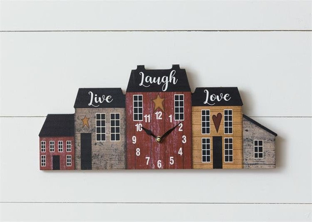 Live Laugh Love Wall Clock Etsy