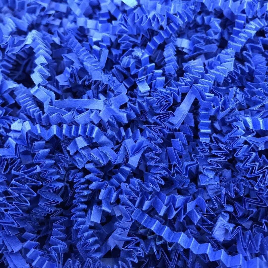 MagicWater Supply Crinkle Cut Paper Shred Filler (1 lb) for Gift Wrapping & Basket Filling - Royal Blue