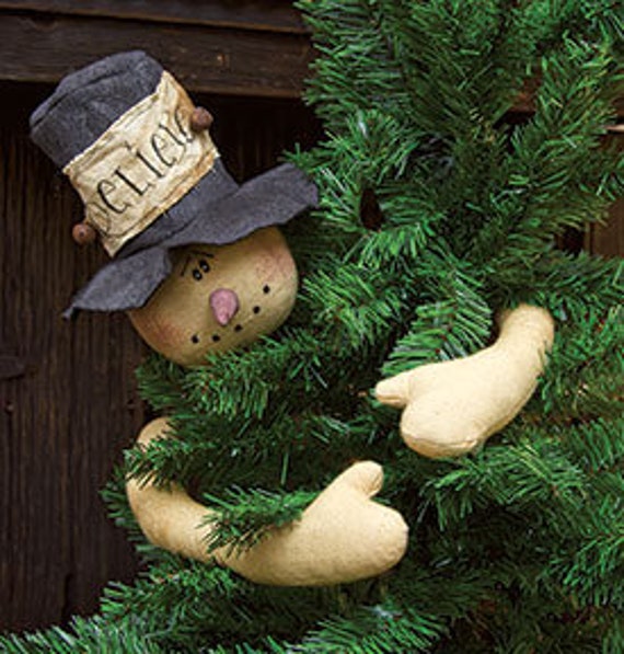 Believe Snowman Top Hat Christmas Tree 