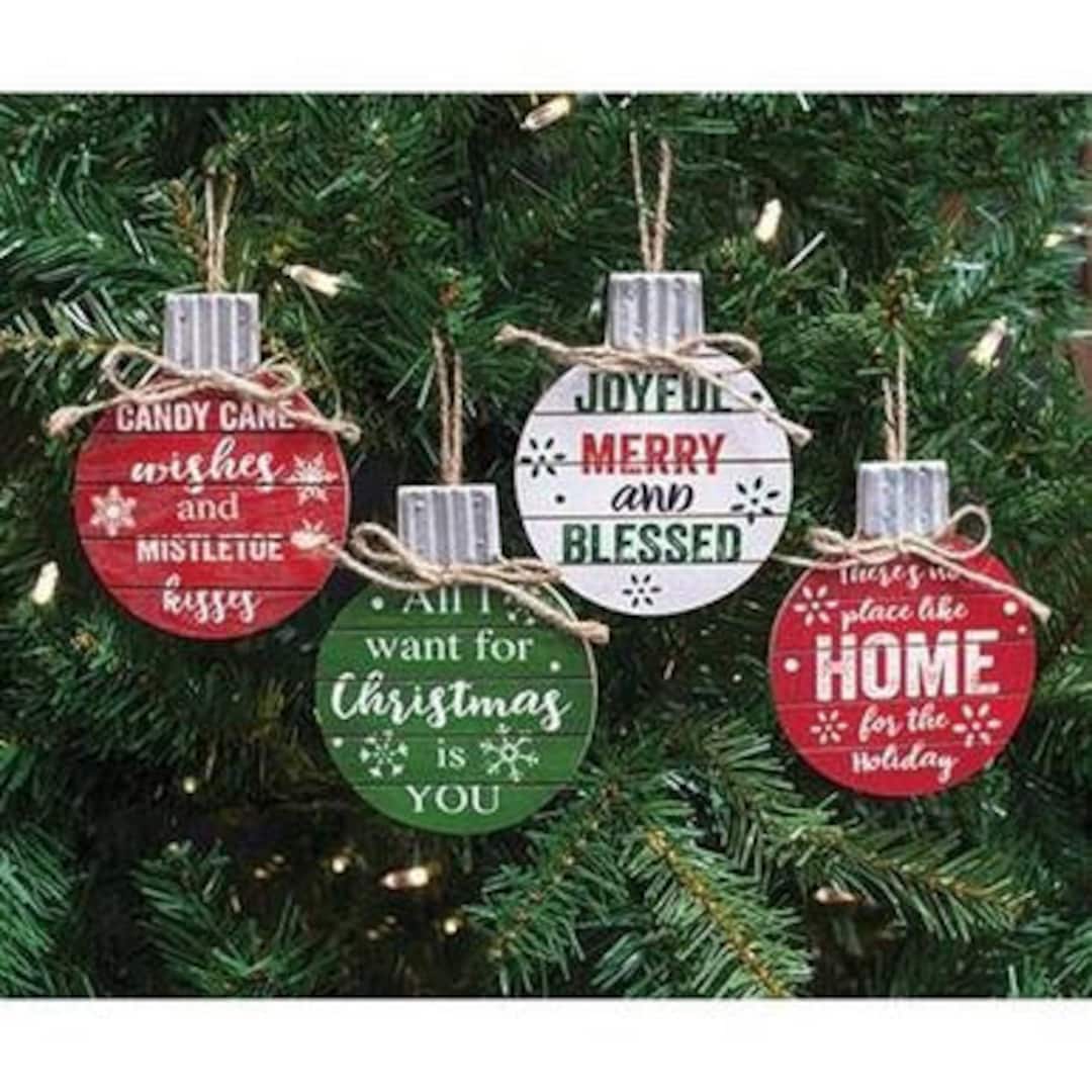 Funny Metal Christmas Ornament, World's Best Neighbor, Holiday Mistletoe,  Includes Ribbon and Gift Bag 