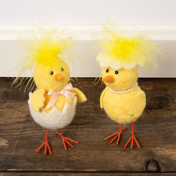 Super Cute Fancy Chicks Easter Decorations | Set of 2