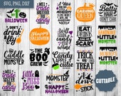 Halloween SVG Bundle, halloween svg pack cut files, 20 happy halloween quote SVGs, cricut, silhouette, commercial use, Witch SVG bundle