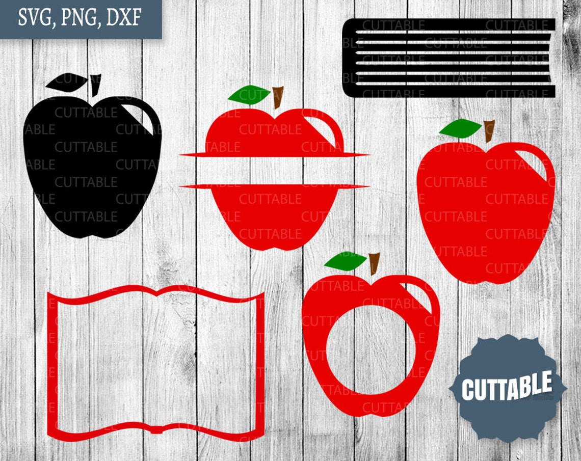 Teacher Svg Cut Files Apple Monogram Svg Files Back to | Etsy