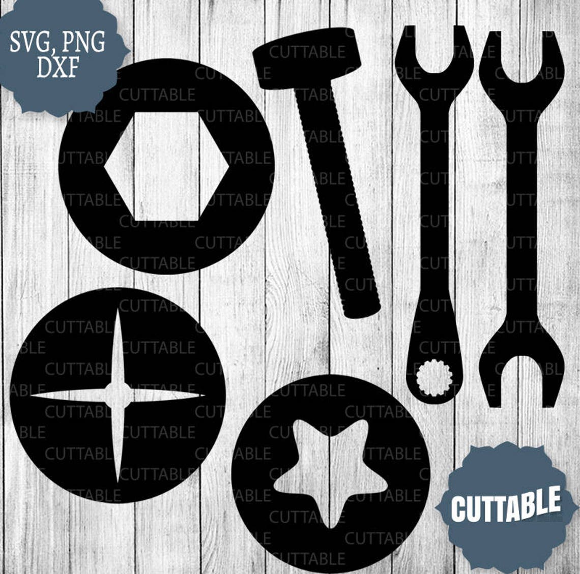 Tools SVG Files Tools Clipart Svg Cut Outs Dxf Screwdriver Etsy