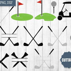 Golf cut files, SVG golf cut files, golf club monogram svg items - personal / commerical use - print and cut golf day svg, golf ball dxf