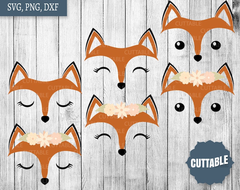 Fox Faces Cut Files SVG Foxes Cut Files Foxes Faces Svg - Etsy