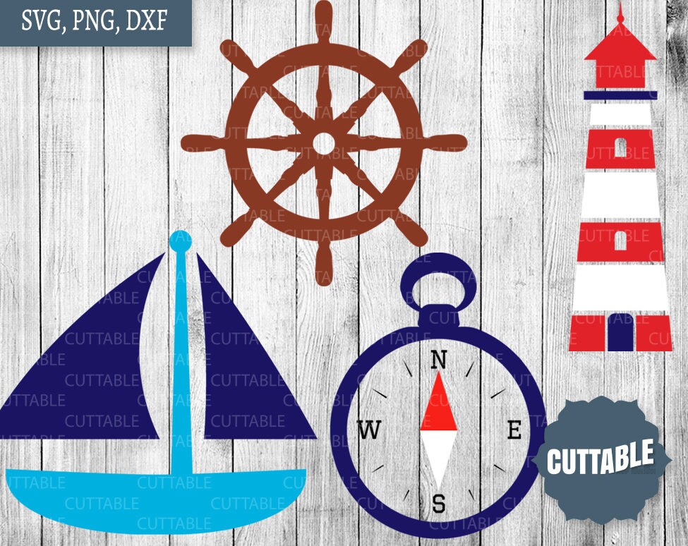 Svg Rounds Nautical Nautical SVG Files for Print and Cut Machines, Nautical Svg Cut Outs ...