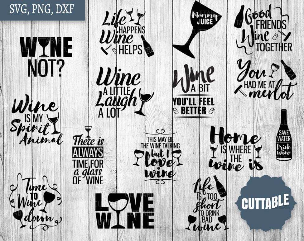 Download Wine SVG cut files Bundle wine svg pack cut files 15 | Etsy