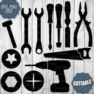 Werkzeuge SVG-Dateien, Tools Clipart Svg Cut Outs, Dxf-Schraubendreher-Cutting-Dateien, Svg-Bundle tools Werkzeuge schneiden Dateien für Cricut und Silhouette