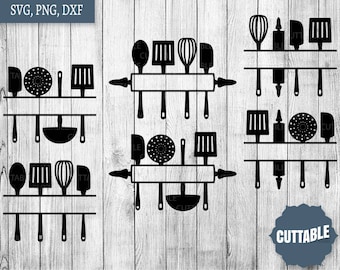 Kitchen Cut files, Kitchen monogram files, cooking svg cutting files - commerical and personal use - kitchen sign art vinyl svg cut files
