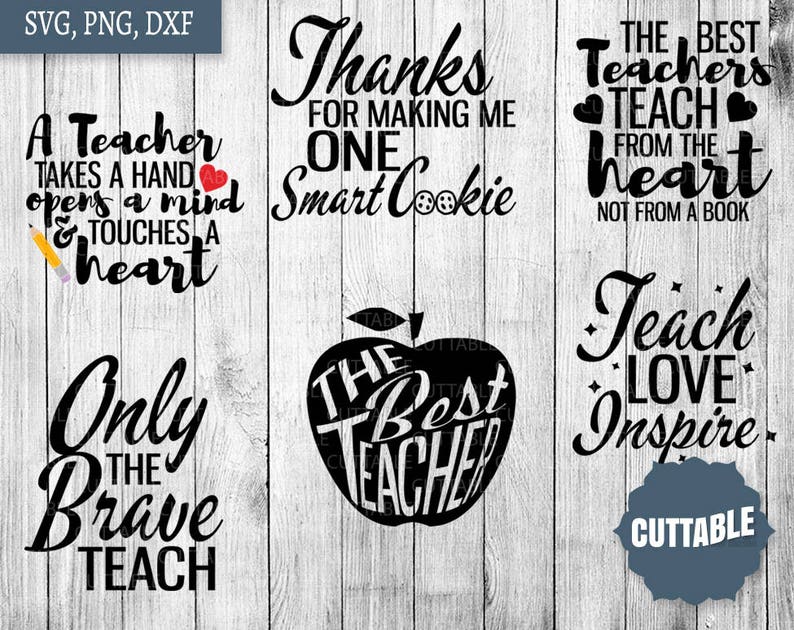 Download Teacher SVG cut files Bundle teacher quote svg pack cut | Etsy