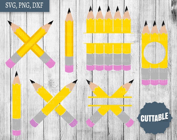 Download Free Pencil Svg Files Teacher Svg Cut Outs Dxf Pencils Monogram Etsy SVG Cut Files