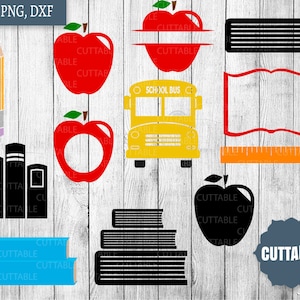 Teacher svg cut files, apple monogram svg files, back to school svg, teachers dxf, personal and commercial use, svg cut files for teachers